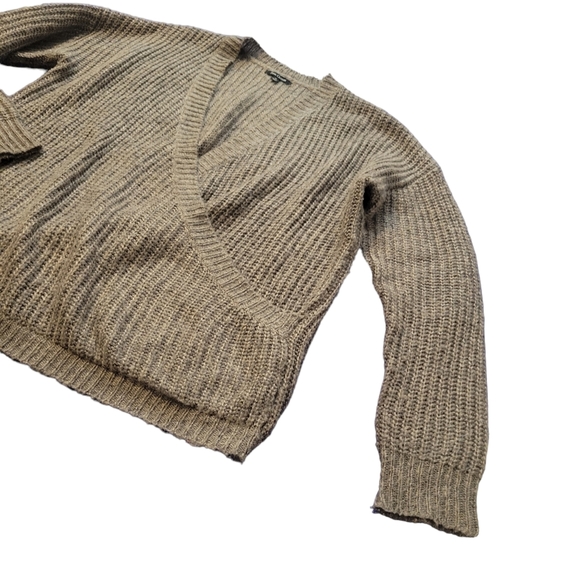 Pink Clover Wrap Front Sweater Taupe Womens Medium - Picture 4 of 16